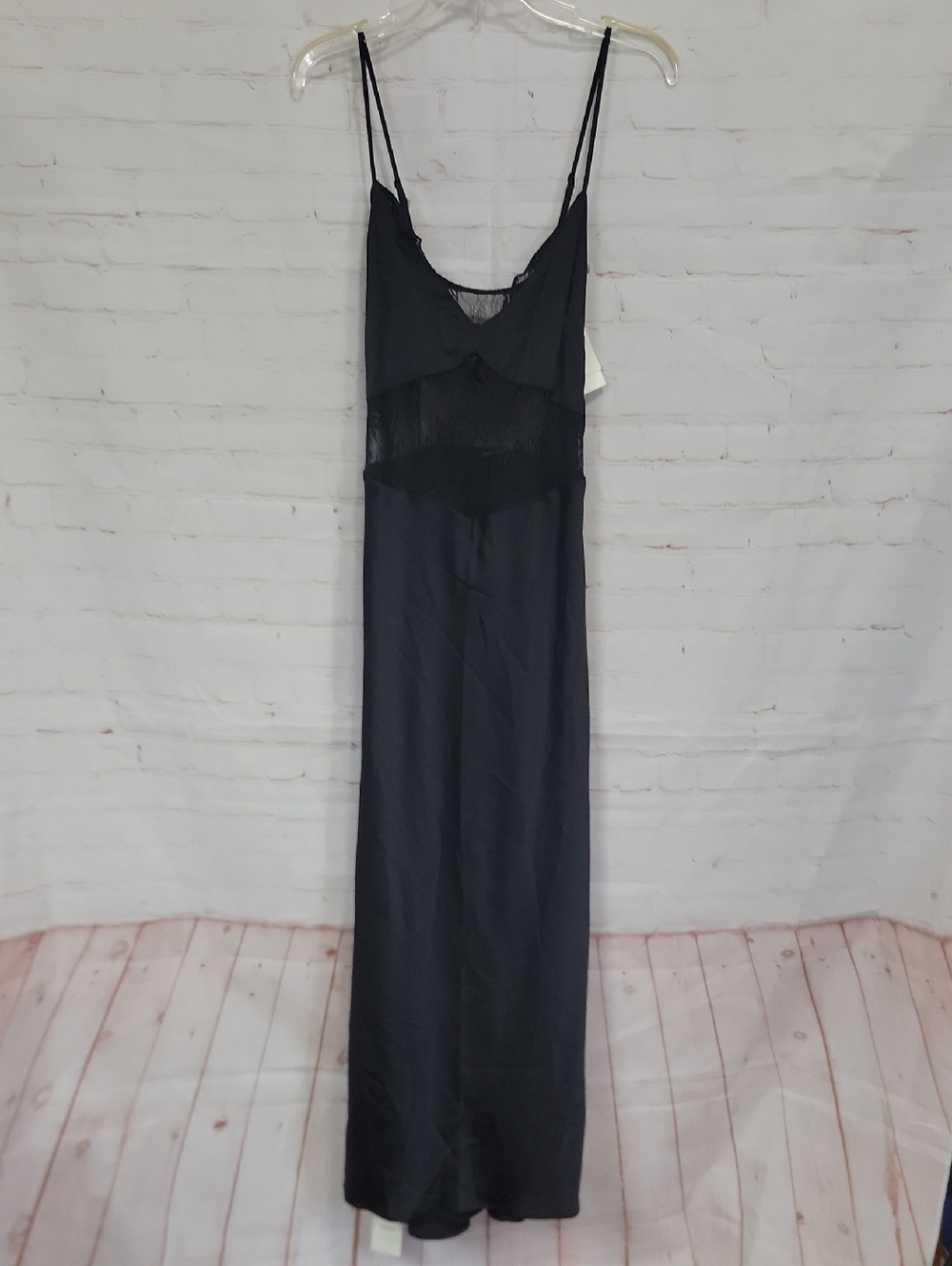 Abercrombie & Fitch Black Lace-Trim Slip Dress